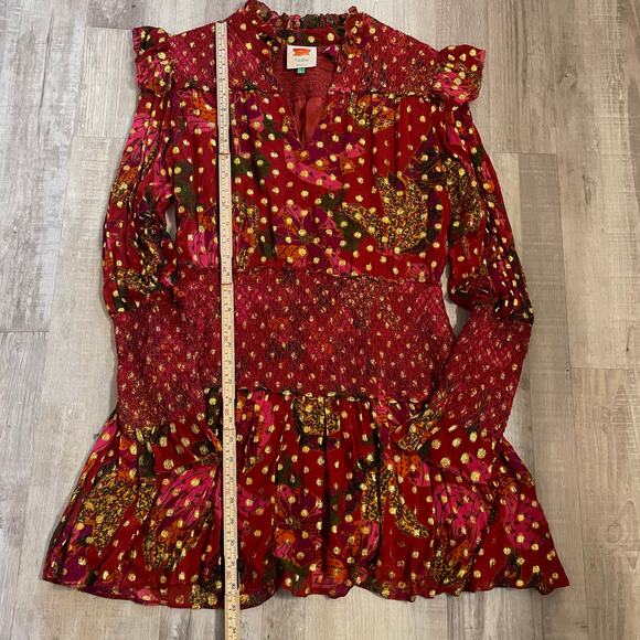 FARM Rio Banana Flowers dress size Large *missing beaded tie* - Picture 6 of 16